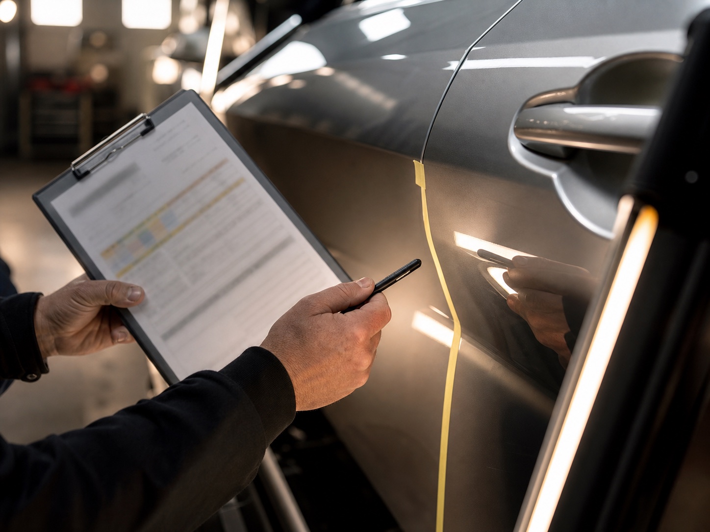 Estimator checking a vehicle panel
